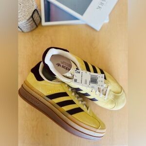 Addidas gazelle bold platform yellow maroon sneakers  nwt size 9.5